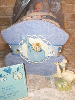 Preview: Baby Wiege Geschenk zur Geburt oder Taufe